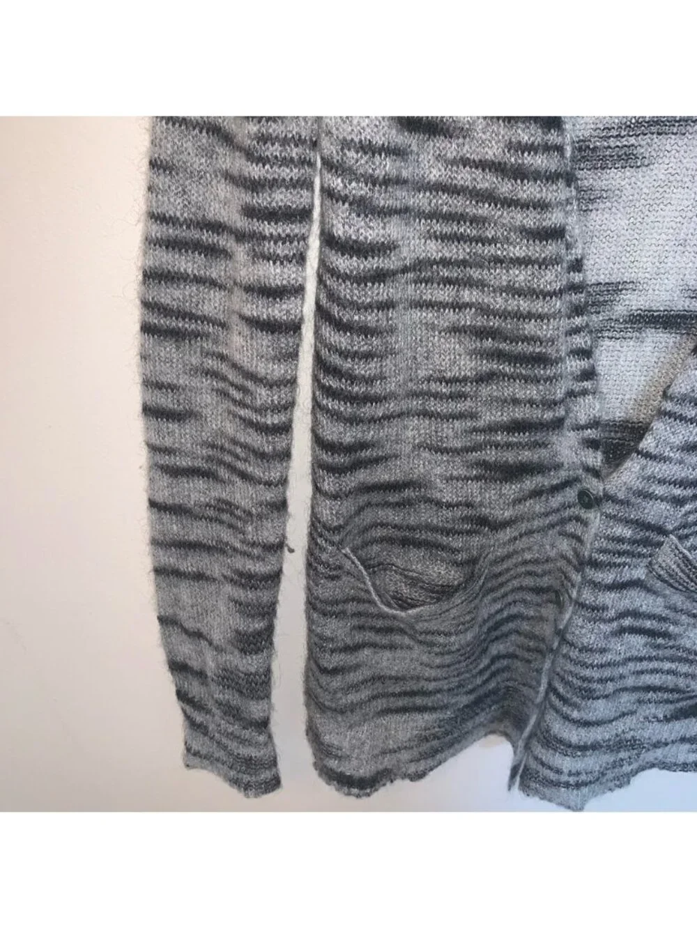 Free People Beach Tiger Stripe Long Sleeve Mohair Cardigan M